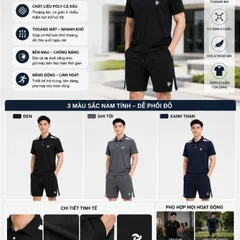 [HOT 2026]Bộ Đồ Nam Thể Thao Polo Poly Cá Sấu Cao Cấp - Co Giãn 4 Chiều, Thấm Hút Mồ Hôi, Thể Thao Mặc Nhà 🔥