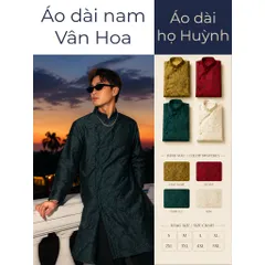 [ÁO DÀI HỌ HUỲNH] ÁO DÀI NAM TRƠN [họa tiết vân hoa]
