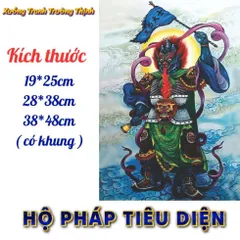 Khung Tranh HỘ PHÁP TIÊU DIỆN - có khung  có hoả tốc 3 CỠ