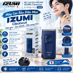 Máy Cạo Râu Điện Mini IZUMI Cleancut Nhật Bản 120V – Nhỏ Gọn, Cạo Nhanh, Tiện Mang Theo