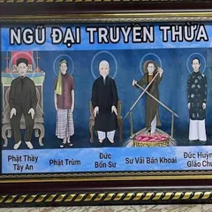 Tranh NGŨ ĐẠI TRUYỀN THỪA - Đạo Hòa Hảo ( có khung )  CÓ HOẢ TỐC 841412