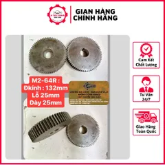 Nhông Thẳng Modul 2 M2-34R/37R/38R/40R/42R/50R/52R/55R/57R/59R/62R/64R (Dày 25mm, Lỗ 25mm)