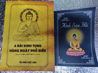 Combo 2 quyển 6 bài kinh tụng hàng ngày 338 trang và Kinh Sám hối 158 trang