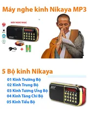 Máy Nghe Kinh Nikaya trọn bộ mp3 DƯƠNG KHOA SHOP có cốc sạc, dây sạc, thẻ nhớ, list bài