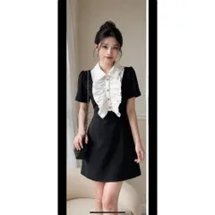 (NEW) Đầm tiểu thư cổ somi phối bèo dáng chữ A (<45kg)