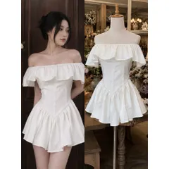 (PASS) Đầm trễ vai dáng xoè ngắn (<48kg)