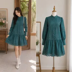 (PASS) Đầm babydoll dài tay chân váy xoè(<48kg)