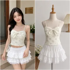 (NEW) Áo 2 dây dáng crotop chun lưng phối nơ (<45kg)