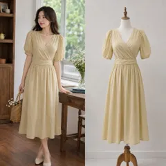 (PASS) Đầm voan tơ 2 lớp chiết eo tôn dáng (<46kg)