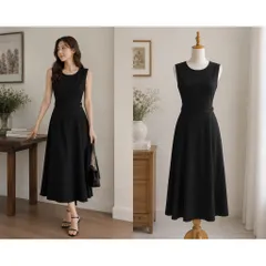 (PASS) Đầm sát nách phối đai eo (<43kg)
