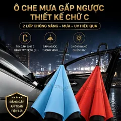 Ô Dù Gấp Ngược 2 lớp (hàng loại 1) - bán chạy Mùa Mưa (P134279)