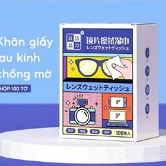 Hộp 100 Khăn Lau Kính Nano Ướt Dùng 1 Lần Chống Bám Hơi Nước, Chống Mờ Sương Cho Kính Mắt, Màn Hình Điện Thoại, Laptop