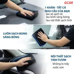 Khăn Lau Xe Cao Cấp Superfine Fiber 650GSM Gcar Thấm Hút Tốt Bảo Vệ Xe Hơi (Loại Mới) (P131491)