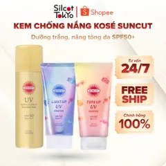 Kem chống nắng KOSÉ SUNCUT dưỡng trắng, nâng tông da SPF50+ PA++++ dạng kem/xịt