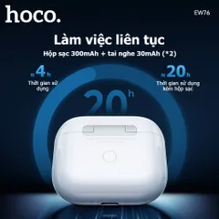 Tai nghe không dây Hoco EW76, Bluetooth 5.4, kết nối nhanh, ổn định , sử dụng liên tục 4h (P130433)