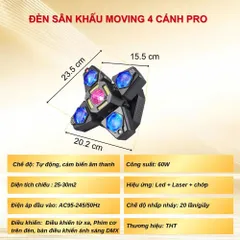 Đèn sân khấu 4 cánh PRO moving xoay THT SHOP đèn cảm ứng âm thanh dành cho sân khấu sự kiện phòg bar (P129771)