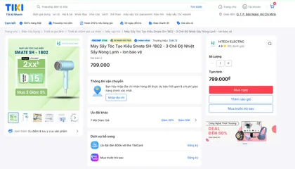 [Kho Mỹ Đình] Máy sấy tóc Xiaomi SMATE SH-1802 bổ sung ion âm - Màu XANH (P128841)