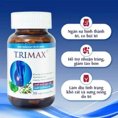 iên Uống Trimax Cho Người Bị Trĩ – Hỗ Trợ Vùng Hậu Môn, Giúp Tăng Cường Thành Mạch, Hộp 30 Viên