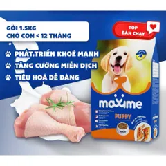 Thức ăn hạt cho chó con vị Thịt Gà gói 400 & 1.5kg - Maxime Puppy Rich in Chicken - Philippines