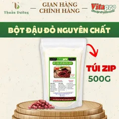 Bột Đậu Đỏ Nguyên Chất Vitapro 500G - Không Đường - Dạng Túi Zip