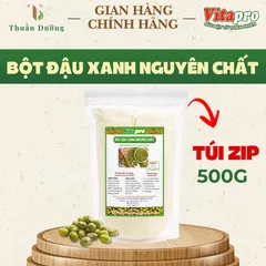 Bột Đậu Xanh Nguyên Chất Vitapro 500G - Không Đường - Dạng Túi Zip - Thanh Nhiệt, Dinh Dưỡng