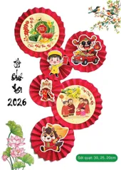 Set 6 quạt CHÚC MỪNG NĂM MỚI_CUNG CHÚC TÂN XUÂN (P123396)