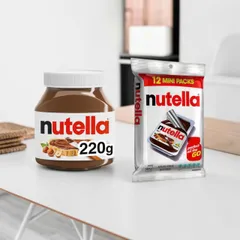 Nutella Hazelnut Spread Vị Cacao 12 Mini Khay Dùng Kèm Bánh Mì