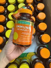 Thực phẩm bổ sung Nature's Bounty Immune 24 Hour với Vitamin D và Echinacea, 1000 mg mỗi viên, 120 viên nang mềm.