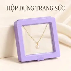 Hộp Đựng Trang Sức Trong Suốt Khung Tím, Hộp Đựng Nhẫn Bông Tai Dây Chuyền
