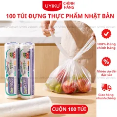 Cuộn 100 túi nilon đựng thực phẩm có quai xách phân hủy sinh học 35x42cm