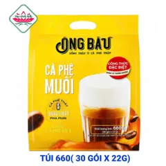 túi 660g cà phê ông bầu muối 30 gói x 22 g, hsd: 6/11/27