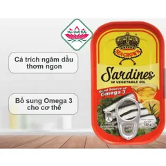 Hộp 125 g cá trích Sea Crown  ngâm dầu,hsd: 2/8/2027