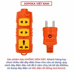 COMBO Ổ Cấm + Phích Cấm Chịu Tãi Sopoka 6000w