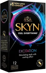Bao cao su siêu gai và gel tăng khoái cảm nữ Lifestyle SKYN Excitation hộp 12 cái [Mã CK-SP913647-03]