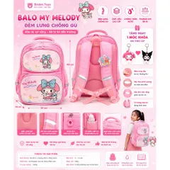 Balo học sinh chống gù cho bé cấp 1 và 2 in hình 3D siêu nhẹ chống thấm