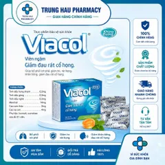 Viên ngậm Viacol không đường (hộp 20 viên) hỗ trợ giảm ho, rát họng, khàn tiếng