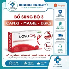 Viên uống Canxi Novocal Caps - Bổ sung canxi, mangie, d3k2 hỗ trợ xương cơ chắc khoẻ