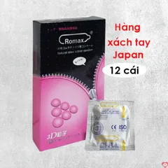 Romax 3D Gân Gai Siêu Mỏng Hộp 12 Cái Bao Cao Su Chất Lượng [Mã CK-SP915911-04]