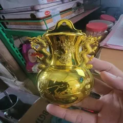 cắm nhang hồ lô vàng nhựa treo có hoả tốc