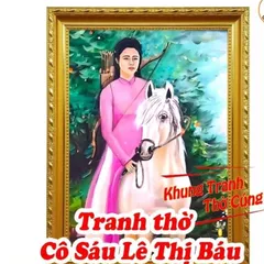 Tranh Thờ Cô Sáu Lê Thị Báu- Cô Sáu Vĩnh Ngươn + khung (Bảo hành gãy, vỡ) , Khung hình cực đẹp