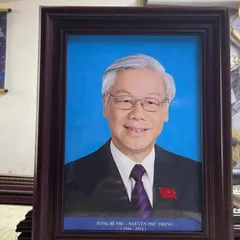 Tổng Bí Thư NGUYỄN PHÚ TRỌNG - tranh có khung cực đẹp