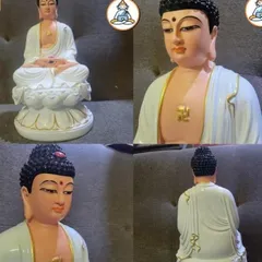 Tượng A Di Đà cao 30cm MÀU TRẮNG NGỒI CỰC ĐẸP