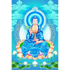 Ảnh thờ phật Dược Sư + Khung mẫu nền xanh , Khung hình cực đẹp