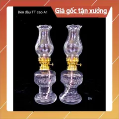 Đèn dầu chất liệu thủy tinh giá rẻ - bóng đèn dầu - tim đèn dầu