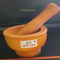 Bộ chày cối gỗ giã thuốc có hoả tốc