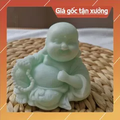 Tượng Phật Di Lặc Ngọc Thạch Dễ Thương mini Cao 8cm. Tượng Phật Di Lặc Nhỏ Mini Để Xe ô tô Để Bàn.
