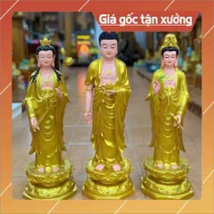 Tượng Tây Phương Tam Thánh Đứng 70cm Nhựa Composite có hoả tốc 852884