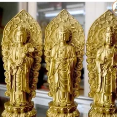 GIEO DUYÊN bộ 3 tượng Phật Tây phương thánh hào Quang cao 18cm DƯƠNG KHOA SHOP