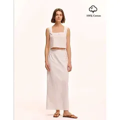 (Sale) Set bộ áo sát nách,chân váy dài nữ chất linen hãng She In
