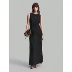 (Chính Hãng) Set bộ áo ghile,chân váy dài nữ chất linen hãng Ontre She In newtag
